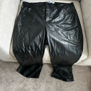 Old Navy Black Faux Leather Boot Cut Pants